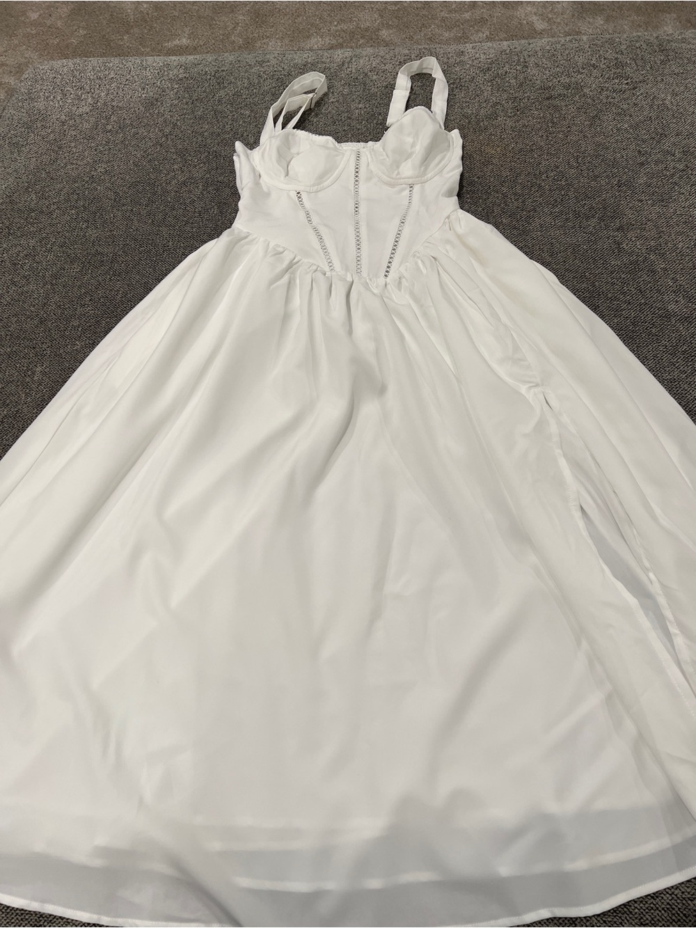 White Dress with Bustier Bodice